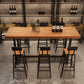 Industrial Rectangle Pub Table Set 1/4/6/7 Pieces Solid Wood Bar Set for Indoor