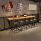 Industrial Rectangle Pub Table Set 1/4/6/7 Pieces Solid Wood Bar Set for Indoor
