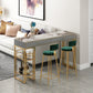 Ensemble de Table de pub de Style Glam, ensemble de comptoir en pierre rectangulaire de 1/3 pièces pour salle à manger
