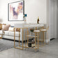 Ensemble de Table de pub de Style Glam, ensemble de comptoir en pierre rectangulaire de 1/3 pièces pour salle à manger