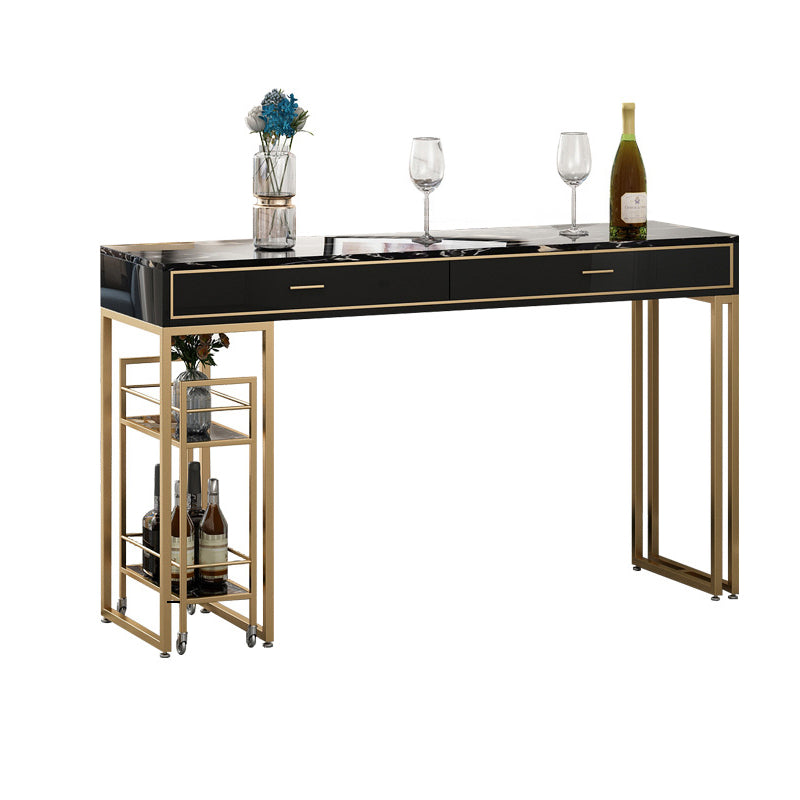 Ensemble de Table de pub de Style Glam, ensemble de comptoir en pierre rectangulaire de 1/3 pièces pour salle à manger