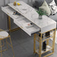 Ensemble de Table de pub de Style Glam, ensemble de comptoir en pierre rectangulaire de 1/3 pièces pour salle à manger
