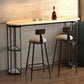 Glam Style Pub Table Set 1/3 Pieces Stone Counter Height Set for Dining Room 3 Pieces: Black White Table, 2 Grey Stools Clearhalo 'Bar Furniture' 'furn' 'furn_home_bar_bar_sets' 'Furniture' 'Home Bars & Bar Sets' 'home_bar_bar_sets' 'Kitchen & Dining Furniture' 7038779