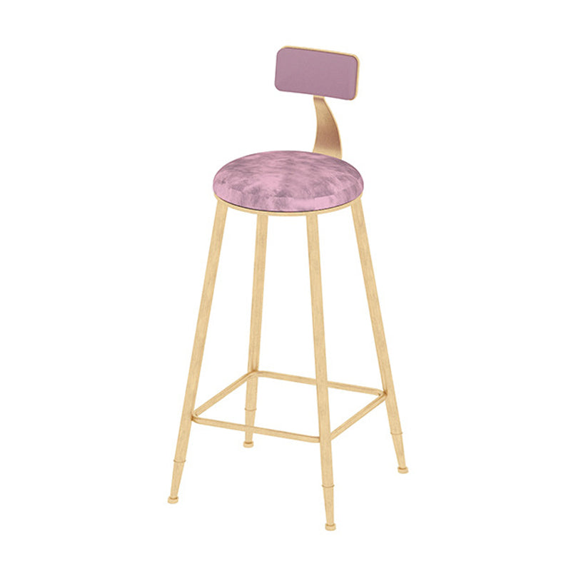 Glam Style Pub Table Set 1/3 Pieces Stone Counter Height Set for Dining Room Pink 30"H Stool (Single) Clearhalo 'Bar Furniture' 'furn' 'furn_home_bar_bar_sets' 'Furniture' 'Home Bars & Bar Sets' 'home_bar_bar_sets' 'Kitchen & Dining Furniture' 7038793