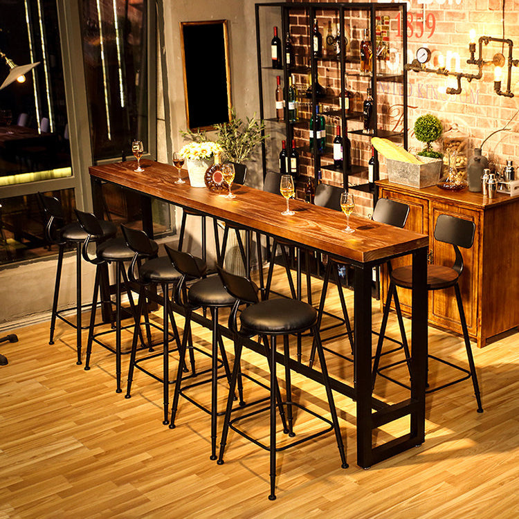 Industrial Bar Table Set 1/4/6/11 Pieces Solid Wood Pub Table Set for Indoor Clearhalo 'Bar Furniture' 'furn' 'furn_home_bar_bar_sets' 'Furniture' 'Home Bars & Bar Sets' 'home_bar_bar_sets' 'Kitchen & Dining Furniture' 7038813