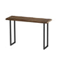 Juego de barra rectangular contemporáneo, mesa de mostrador de madera maciza de 1/3 piezas con taburetes de metal
