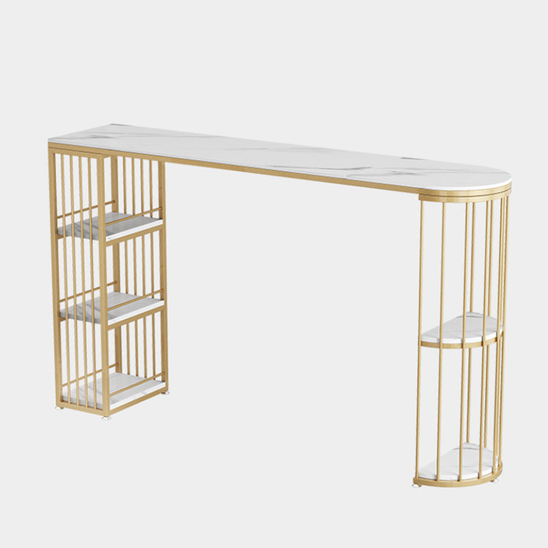 Modern Bar Table Set 1/3/4 Pieces Stone Counter Table with Upholstered Stools Clearhalo 'Bar Furniture' 'furn' 'furn_home_bar_bar_sets' 'Furniture' 'Home Bars & Bar Sets' 'home_bar_bar_sets' 'Kitchen & Dining Furniture' 7038842