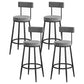 Modern Bar Table Set 1/3/4 Pieces Stone Counter Table with Upholstered Stools Grey 28"H Stool (Single) Clearhalo 'Bar Furniture' 'furn' 'furn_home_bar_bar_sets' 'Furniture' 'Home Bars & Bar Sets' 'home_bar_bar_sets' 'Kitchen & Dining Furniture' 7038847