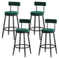 Modern Bar Table Set 1/3/4 Pieces Stone Counter Table with Upholstered Stools 30"H Blackish Green Stool (Set of 4) Clearhalo 'Bar Furniture' 'furn' 'furn_home_bar_bar_sets' 'Furniture' 'Home Bars & Bar Sets' 'home_bar_bar_sets' 'Kitchen & Dining Furniture' 7038850