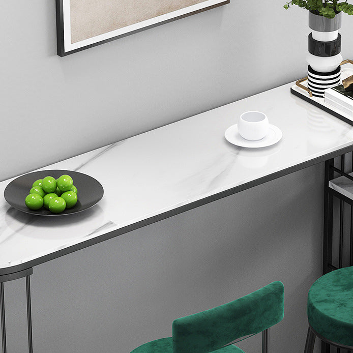 Modern Bar Table Set 1/3/4 Pieces Stone Counter Table with Upholstered Stools Clearhalo 'Bar Furniture' 'furn' 'furn_home_bar_bar_sets' 'Furniture' 'Home Bars & Bar Sets' 'home_bar_bar_sets' 'Kitchen & Dining Furniture' 7038851