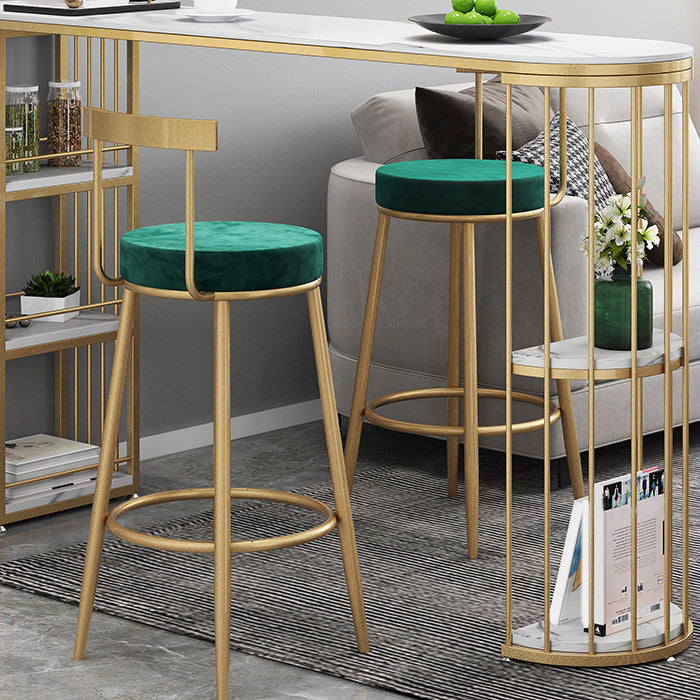 Modern Bar Table Set 1/3/4 Pieces Stone Counter Table with Upholstered Stools Clearhalo 'Bar Furniture' 'furn' 'furn_home_bar_bar_sets' 'Furniture' 'Home Bars & Bar Sets' 'home_bar_bar_sets' 'Kitchen & Dining Furniture' 7038853