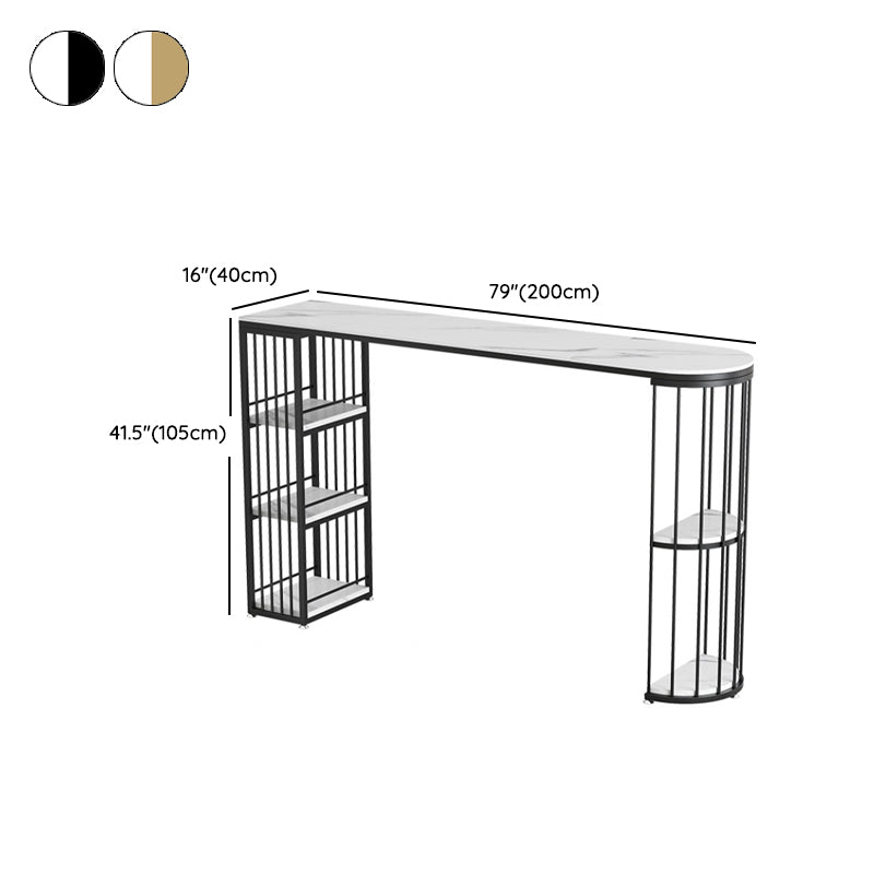 Modern Bar Table Set 1/3/4 Pieces Stone Counter Table with Upholstered Stools Clearhalo 'Bar Furniture' 'furn' 'furn_home_bar_bar_sets' 'Furniture' 'Home Bars & Bar Sets' 'home_bar_bar_sets' 'Kitchen & Dining Furniture' 7038860