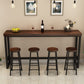 Industrial Bar Table Set 1/5/9 Pieces Solid Wood Pub Table Set for Indoor Clearhalo 'Bar Furniture' 'furn' 'furn_home_bar_bar_sets' 'Furniture' 'Home Bars & Bar Sets' 'home_bar_bar_sets' 'Kitchen & Dining Furniture' 7038935