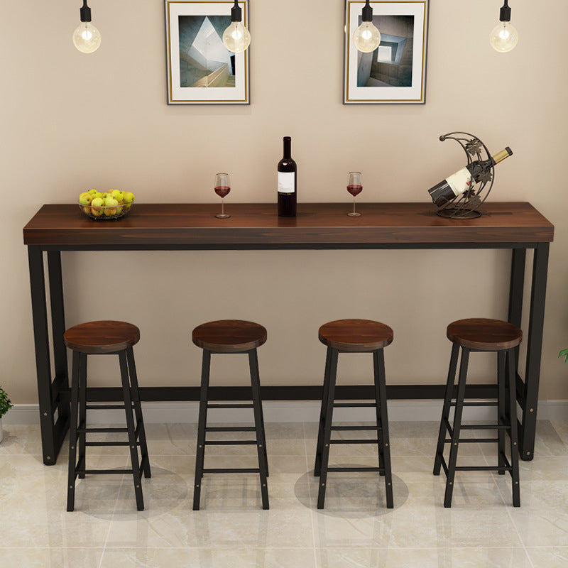 Industrial Bar Table Set 1/5/9 Pieces Solid Wood Pub Table Set for Indoor Clearhalo 'Bar Furniture' 'furn' 'furn_home_bar_bar_sets' 'Furniture' 'Home Bars & Bar Sets' 'home_bar_bar_sets' 'Kitchen & Dining Furniture' 7038935