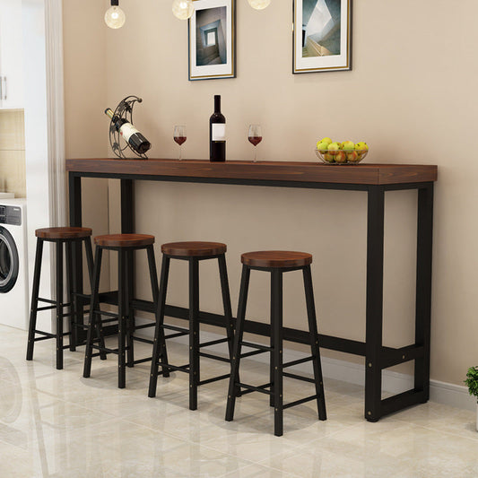 Industrial Bar Table Set 1/5/9 Pieces Solid Wood Pub Table Set for Indoor