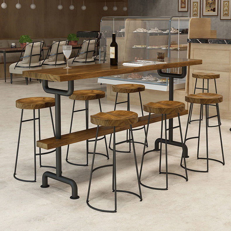 1/2/4/7/9 Pieces Bar Pub Table Set Solid Wood Bar Stool and Table Set Clearhalo 'Bar Furniture' 'furn' 'furn_home_bar_bar_sets' 'Furniture' 'Home Bars & Bar Sets' 'home_bar_bar_sets' 'Kitchen & Dining Furniture' 7038998