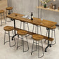1/2/4/7/9 Pieces Bar Pub Table Set Solid Wood Bar Stool and Table Set Table & Chair(s) 63"L x 15.7"W x 41.3"H 7 Piece Set Clearhalo 'Bar Furniture' 'furn' 'furn_home_bar_bar_sets' 'Furniture' 'Home Bars & Bar Sets' 'home_bar_bar_sets' 'Kitchen & Dining Furniture' 7038999