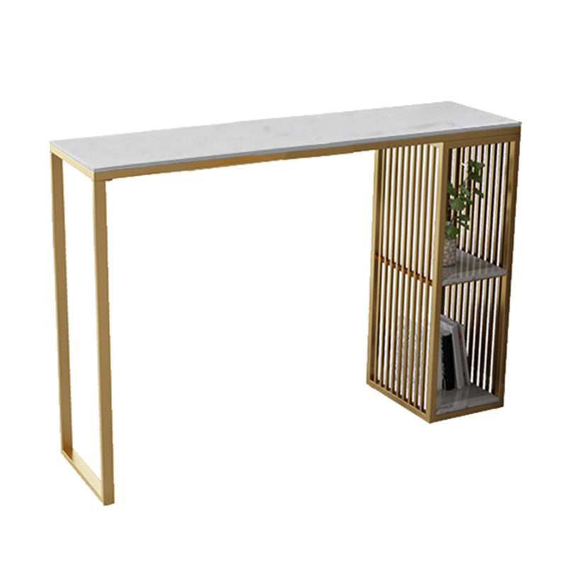 Modern Rectangle Bar Table Set 1/3 Pcs Black and Gold Metal Frame Bar Table and Stools Clearhalo 'Bar Furniture' 'furn' 'furn_home_bar_bar_sets' 'Furniture' 'Home Bars & Bar Sets' 'home_bar_bar_sets' 'Kitchen & Dining Furniture' 7039038