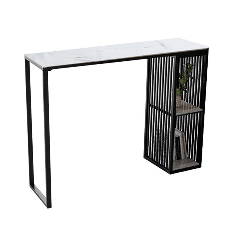 Modern Rectangle Bar Table Set 1/3 Pcs Black and Gold Metal Frame Bar Table and Stools Clearhalo 'Bar Furniture' 'furn' 'furn_home_bar_bar_sets' 'Furniture' 'Home Bars & Bar Sets' 'home_bar_bar_sets' 'Kitchen & Dining Furniture' 7039039