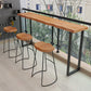Rectangle Bar Pub Table Set 1/4 Pcs Solid Wood and Iron Bar Table and Stools Table & Chair(s) 59.1"L x 17.7"W x 41.3"H 4 Piece Set Clearhalo 'Bar Furniture' 'furn' 'furn_home_bar_bar_sets' 'Furniture' 'Home Bars & Bar Sets' 'home_bar_bar_sets' 'Kitchen & Dining Furniture' 7039062