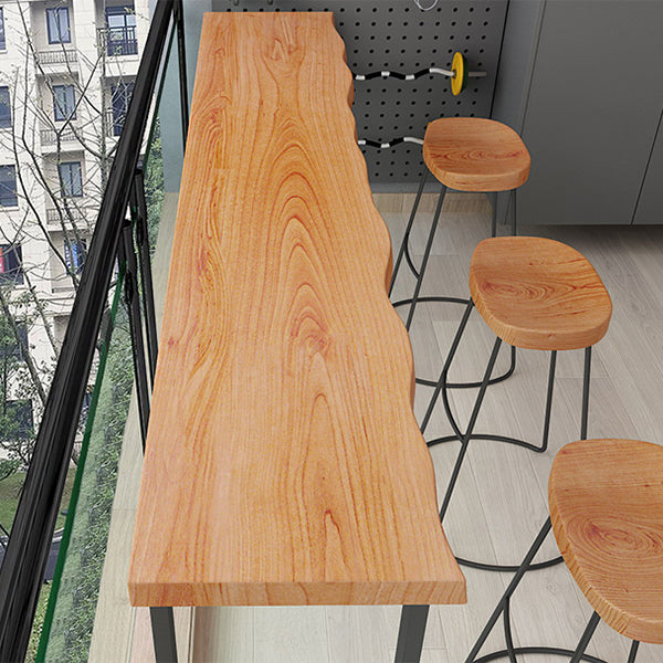 Rectangle Bar Pub Table Set 1/4 Pcs Solid Wood and Iron Bar Table and Stools Clearhalo 'Bar Furniture' 'furn' 'furn_home_bar_bar_sets' 'Furniture' 'Home Bars & Bar Sets' 'home_bar_bar_sets' 'Kitchen & Dining Furniture' 7039069