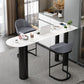 Modern Free Form Bar Table Set 1/3 Pcs Stone Top Bar Table and Upholstered Stools Table & Chair(s) 39.4"L x 19.7"W x 41.3"H Black Clearhalo 'Bar Furniture' 'furn' 'furn_home_bar_bar_sets' 'Furniture' 'Home Bars & Bar Sets' 'home_bar_bar_sets' 'Kitchen & Dining Furniture' 7039079