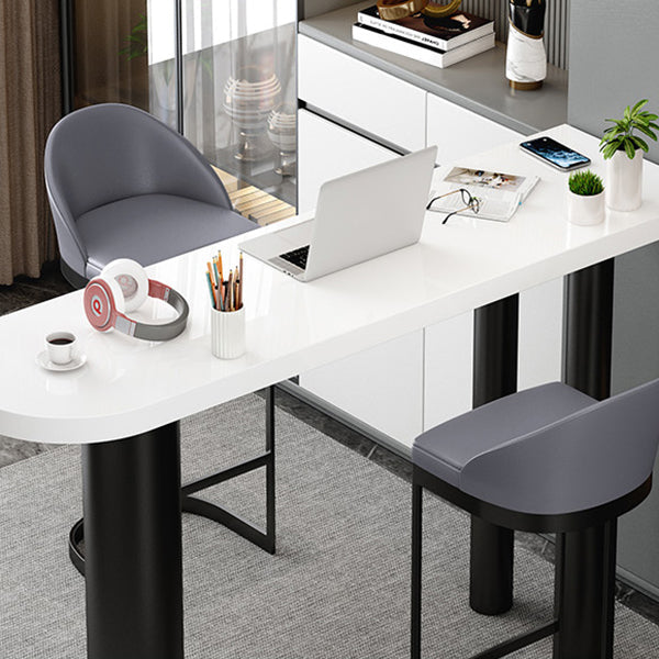 Modern Free Form Bar Table Set 1/3 Pcs Stone Top Bar Table and Upholstered Stools Clearhalo 'Bar Furniture' 'furn' 'furn_home_bar_bar_sets' 'Furniture' 'Home Bars & Bar Sets' 'home_bar_bar_sets' 'Kitchen & Dining Furniture' 7039085
