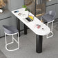 Modern Free Form Bar Table Set 1/3 Pcs Stone Top Bar Table and Upholstered Stools Clearhalo 'Bar Furniture' 'furn' 'furn_home_bar_bar_sets' 'Furniture' 'Home Bars & Bar Sets' 'home_bar_bar_sets' 'Kitchen & Dining Furniture' 7039088