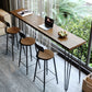 Rectangle Bar Pub Table Set 1/4 Pcs Solid Wood Top Bar Table and Iron Stools Table & Chair(s) 70.9"L x 15.7"W x 41.3"H 4 Piece Set Clearhalo 'Bar Furniture' 'furn' 'furn_home_bar_bar_sets' 'Furniture' 'Home Bars & Bar Sets' 'home_bar_bar_sets' 'Kitchen & Dining Furniture' 7039095