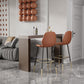 Glam Stone Bar Table Set 1/2/3 Pieces Rectangle Bar table with Upholstered Stools Clearhalo 'Bar Furniture' 'furn' 'furn_home_bar_bar_sets' 'Furniture' 'Home Bars & Bar Sets' 'home_bar_bar_sets' 'Kitchen & Dining Furniture' 7039115