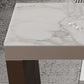 Glam Stone Bar Table Set 1/2/3 Pieces Rectangle Bar table with Upholstered Stools Clearhalo 'Bar Furniture' 'furn' 'furn_home_bar_bar_sets' 'Furniture' 'Home Bars & Bar Sets' 'home_bar_bar_sets' 'Kitchen & Dining Furniture' 7039119