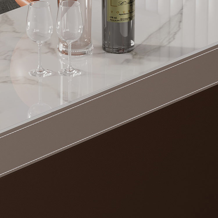 Glam Stone Bar Table Set 1/2/3 Pieces Rectangle Bar table with Upholstered Stools Clearhalo 'Bar Furniture' 'furn' 'furn_home_bar_bar_sets' 'Furniture' 'Home Bars & Bar Sets' 'home_bar_bar_sets' 'Kitchen & Dining Furniture' 7039120