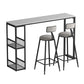 Glam Bar Pub Table Set 1/3 Pcs Stone Top Bar Table with Upholstered Stools Table & Chair(s) Black Clearhalo 'Bar Furniture' 'furn' 'furn_home_bar_bar_sets' 'Furniture' 'Home Bars & Bar Sets' 'home_bar_bar_sets' 'Kitchen & Dining Furniture' 7039128