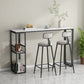 Glam Bar Pub Table Set 1/3 Pcs Stone Top Bar Table with Upholstered Stools Clearhalo 'Bar Furniture' 'furn' 'furn_home_bar_bar_sets' 'Furniture' 'Home Bars & Bar Sets' 'home_bar_bar_sets' 'Kitchen & Dining Furniture' 7039129