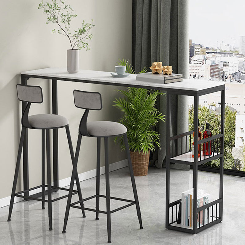 Glam Bar Pub Table Set 1/3 Pcs Stone Top Bar Table with Upholstered Stools Clearhalo 'Bar Furniture' 'furn' 'furn_home_bar_bar_sets' 'Furniture' 'Home Bars & Bar Sets' 'home_bar_bar_sets' 'Kitchen & Dining Furniture' 7039131
