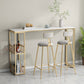 Glam Bar Pub Table Set 1/3 Pcs Stone Top Bar Table with Upholstered Stools Clearhalo 'Bar Furniture' 'furn' 'furn_home_bar_bar_sets' 'Furniture' 'Home Bars & Bar Sets' 'home_bar_bar_sets' 'Kitchen & Dining Furniture' 7039138