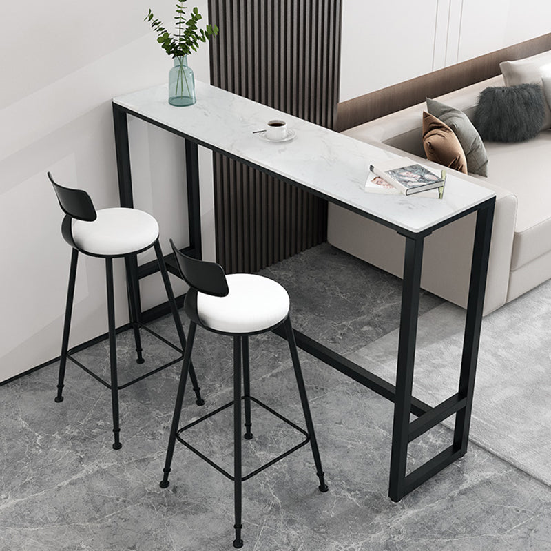 Juego de mesa de Bar rectangular contemporánea, mesa de Bar con estructura de hierro y taburetes, 1/3/5 Uds.
