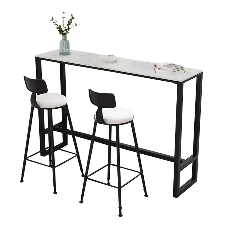 Juego de mesa de Bar rectangular contemporánea, mesa de Bar con estructura de hierro y taburetes, 1/3/5 Uds.