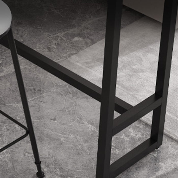 Juego de mesa de Bar rectangular contemporánea, mesa de Bar con estructura de hierro y taburetes, 1/3/5 Uds.