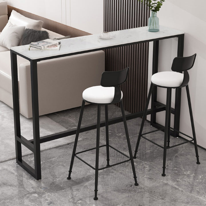 Juego de mesa de Bar rectangular contemporánea, mesa de Bar con estructura de hierro y taburetes, 1/3/5 Uds.