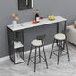 Stone Top Bar Table Set 1/3 Pcs Rectangle Bar Table and Upholstered Stools Table & Chair(s) 3 Piece Set Clearhalo 'Bar Furniture' 'furn' 'furn_home_bar_bar_sets' 'Furniture' 'Home Bars & Bar Sets' 'home_bar_bar_sets' 'Kitchen & Dining Furniture' 7039167