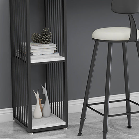 Stone Top Bar Table Set 1/3 Pcs Rectangle Bar Table and Upholstered Stools