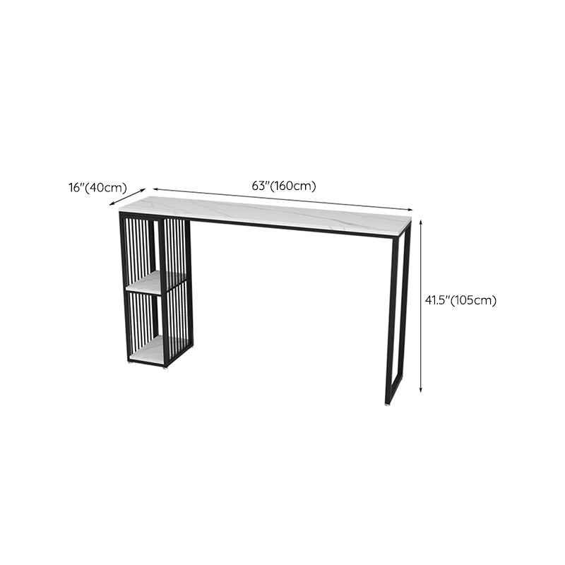 Stone Top Bar Table Set 1/3 Pcs Rectangle Bar Table and Upholstered Stools Clearhalo 'Bar Furniture' 'furn' 'furn_home_bar_bar_sets' 'Furniture' 'Home Bars & Bar Sets' 'home_bar_bar_sets' 'Kitchen & Dining Furniture' 7039179
