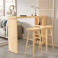 Ensemble de table de bar rectangulaire Glam, 1/3 pièces, table de bar et tabourets en bois massif naturel