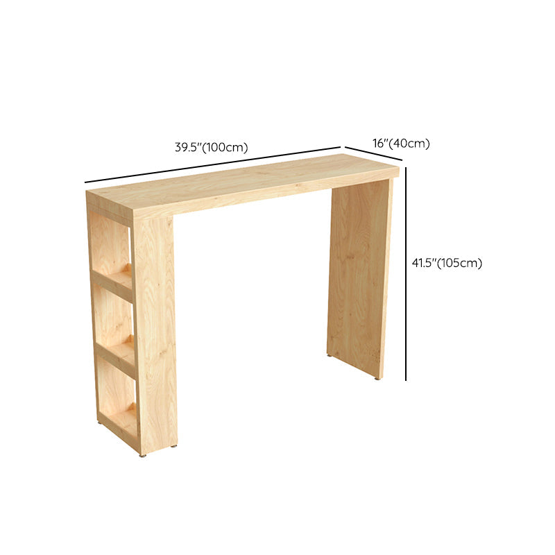 Ensemble de table de bar rectangulaire Glam, 1/3 pièces, table de bar et tabourets en bois massif naturel