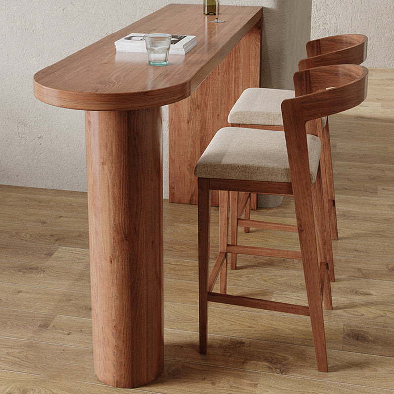 Modern Free Form Bar Table Set 1/3 Pcs Pine Solid Wood Bar Table and Stools in Brown Clearhalo 'Bar Furniture' 'furn' 'furn_home_bar_bar_sets' 'Furniture' 'Home Bars & Bar Sets' 'home_bar_bar_sets' 'Kitchen & Dining Furniture' 7039202