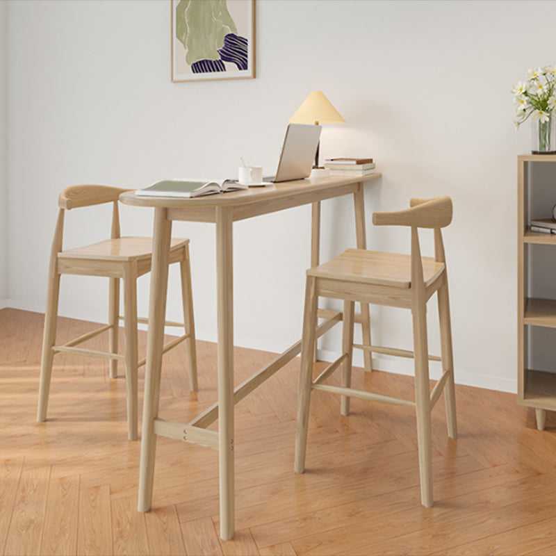 Modern Trestle Base Bar Table Set 1/2/3 Pcs Solid Wood Bar Table and Stools Table & Chair(s) 3 Piece Set Clearhalo 'Bar Furniture' 'furn' 'furn_home_bar_bar_sets' 'Furniture' 'Home Bars & Bar Sets' 'home_bar_bar_sets' 'Kitchen & Dining Furniture' 7039224