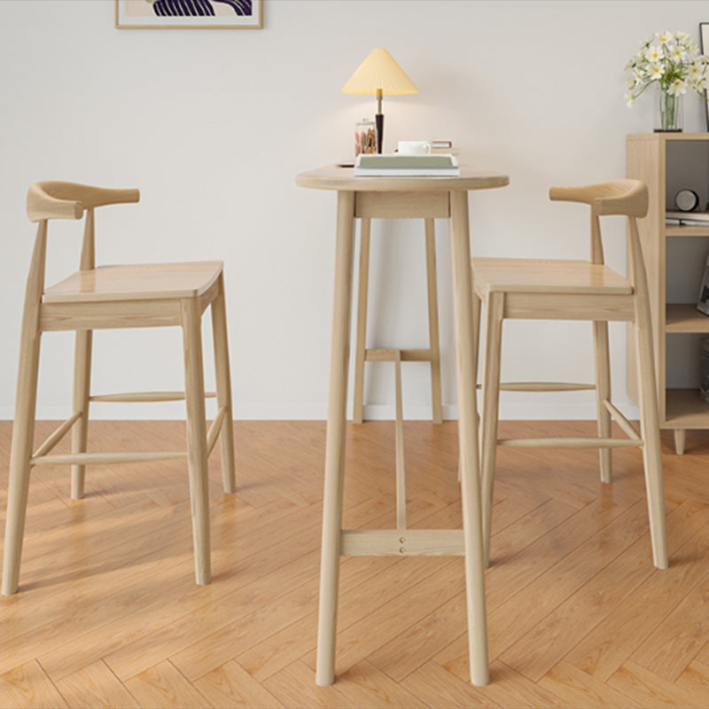 Modern Trestle Base Bar Table Set 1/2/3 Pcs Solid Wood Bar Table and Stools Clearhalo 'Bar Furniture' 'furn' 'furn_home_bar_bar_sets' 'Furniture' 'Home Bars & Bar Sets' 'home_bar_bar_sets' 'Kitchen & Dining Furniture' 7039225