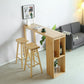 Double Pedestal Bar Table Set 2/3 Pcs Solid Wood Bar Table and Backless Stools Table & Chair(s) 3 Piece Set Clearhalo 'Bar Furniture' 'furn' 'furn_home_bar_bar_sets' 'Furniture' 'Home Bars & Bar Sets' 'home_bar_bar_sets' 'Kitchen & Dining Furniture' 7039243