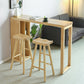 Double Pedestal Bar Table Set 2/3 Pcs Solid Wood Bar Table and Backless Stools Clearhalo 'Bar Furniture' 'furn' 'furn_home_bar_bar_sets' 'Furniture' 'Home Bars & Bar Sets' 'home_bar_bar_sets' 'Kitchen & Dining Furniture' 7039253